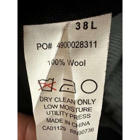 VTG Joseph Abboud Black Pin Striped Mens Suit App. Sz  44 - Picture 8 of 8